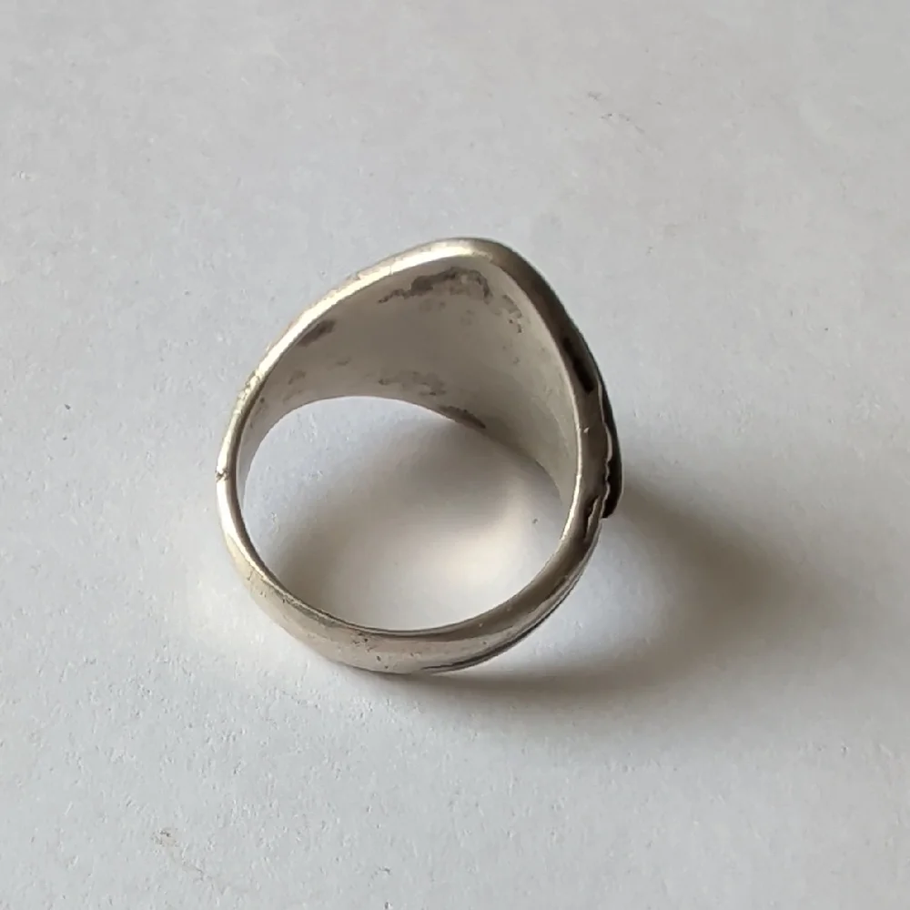 Vintage Silver Turquoise Inlay Ring